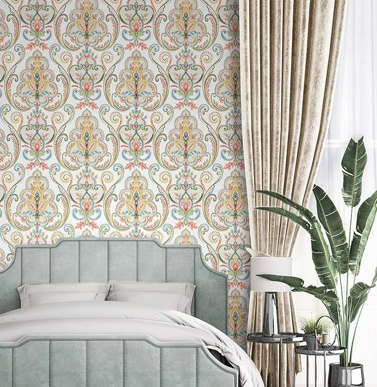 Tropicano Şal Damask Desenli Duvar Kağıdı, 9901-3