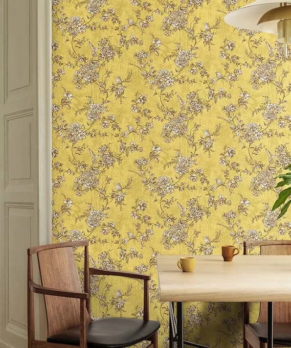 Tropicano Bülbül Botanik Desenli Duvar Kağıdı, 9914-4