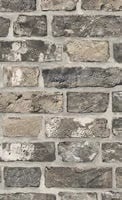 Roka Loft Tuğla ve Beton Görünümlü Duvar Kağıdı, 23104-3 Füme Gri renk, doku yakın plan