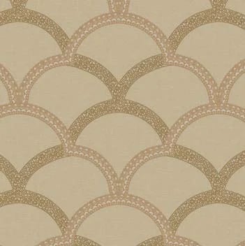 Seven Yelpaze Geometrik Desenli Duvar Kağıdı, 7811-4 Bronz Bej renk, doku yakın plan