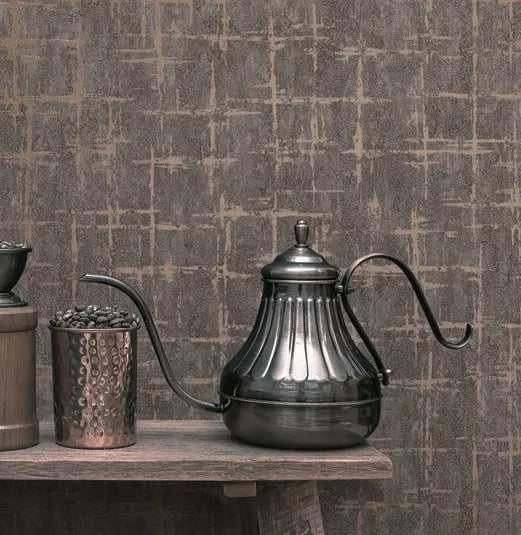 Seven Fırça İzi Kumaş Dokulu Duvar Kağıdı, 7813-5 Vizon renk, oda uygulaması
