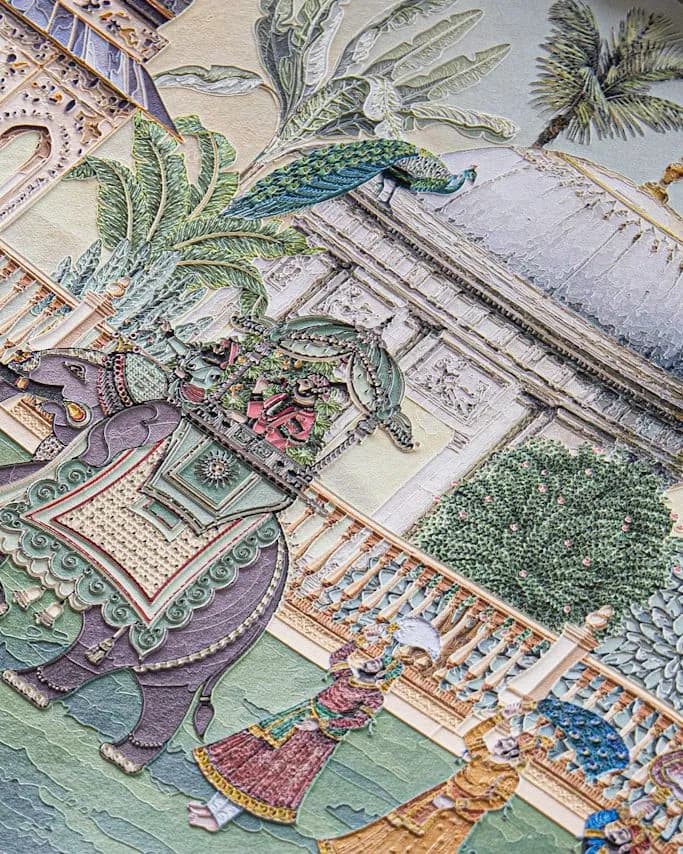 Gofre Saray Alayı Kabartmalı Panel Duvar Kağıdı, GF1015